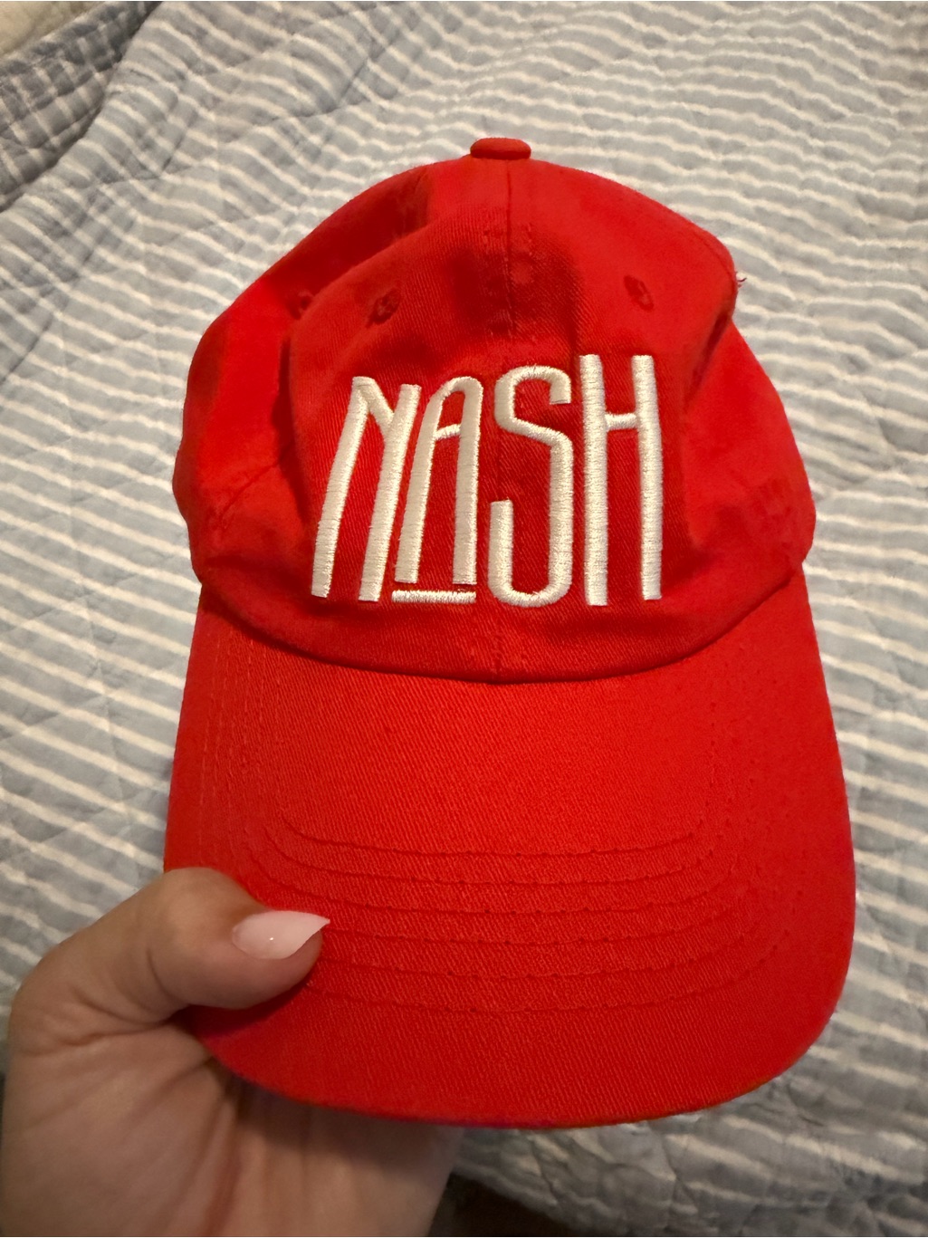 Red Hat With White Embroidered Logo